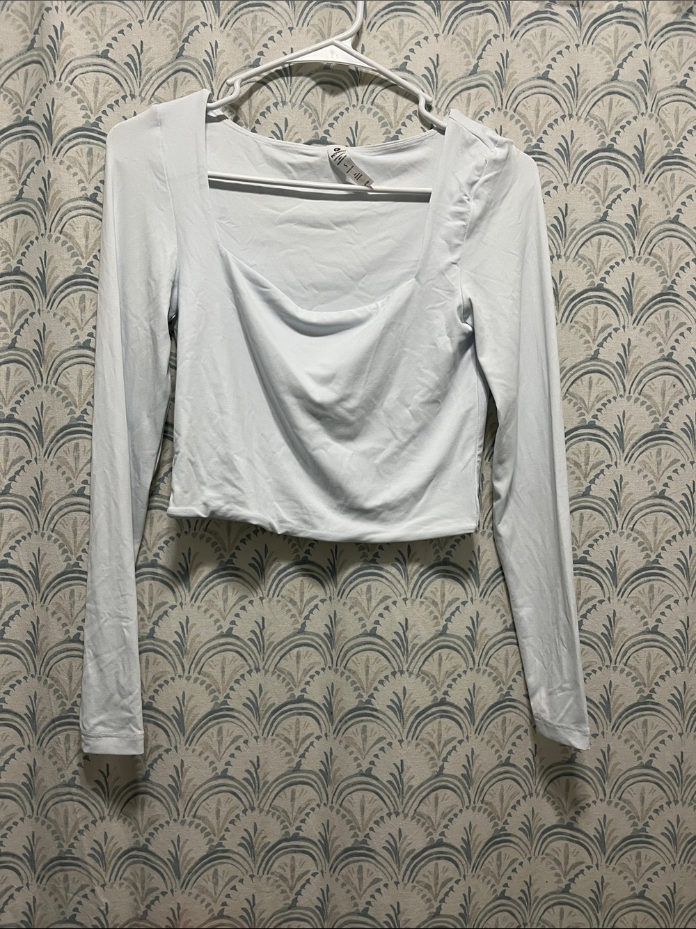 90 Degree By Reflex White Long-Sleeve Draped Neck Top